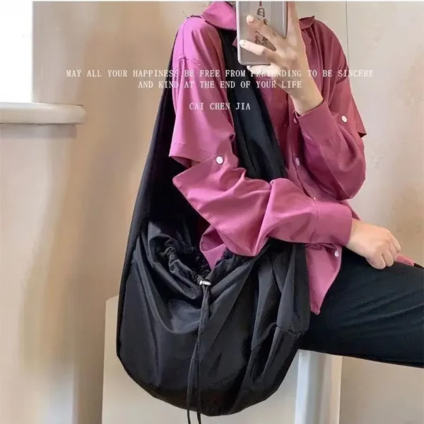 Nylon Crossbody Bags for Women Totes Folds Underarm Canvas Bag Female Large Capacity Casual Handbag Women's Bags Satchel Purses - Image 5