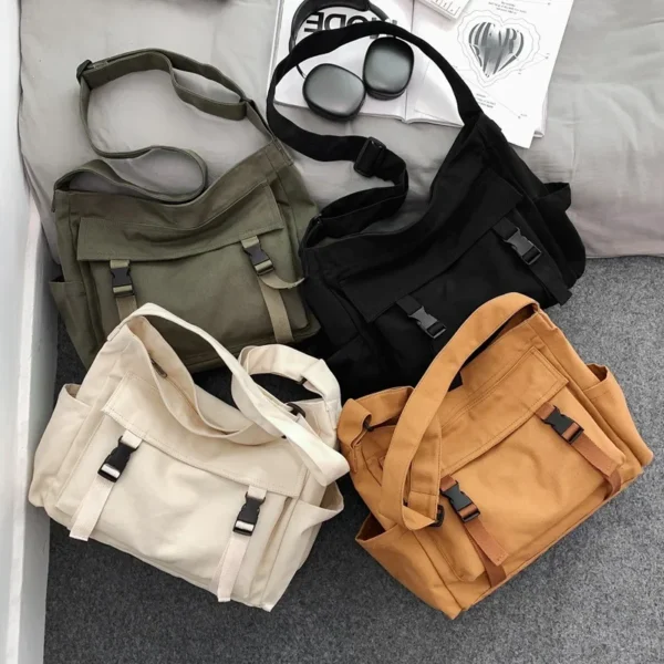 Large Shoulder Crossbody Bags for Women Men 2023 Handbags Korean College Student Student Messenger Book Bag Big Travel Bolsas - Image 3