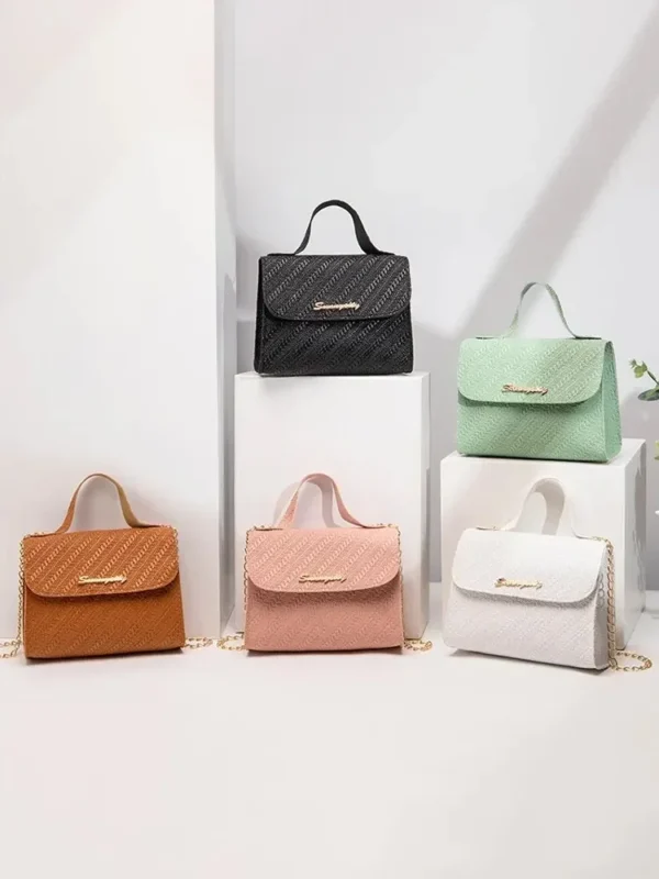 Embossing Chain Square Bag PU Leather Large Capacity Shoulder Crossbody Cell Phone Bag for Women purses and handbags - Image 5
