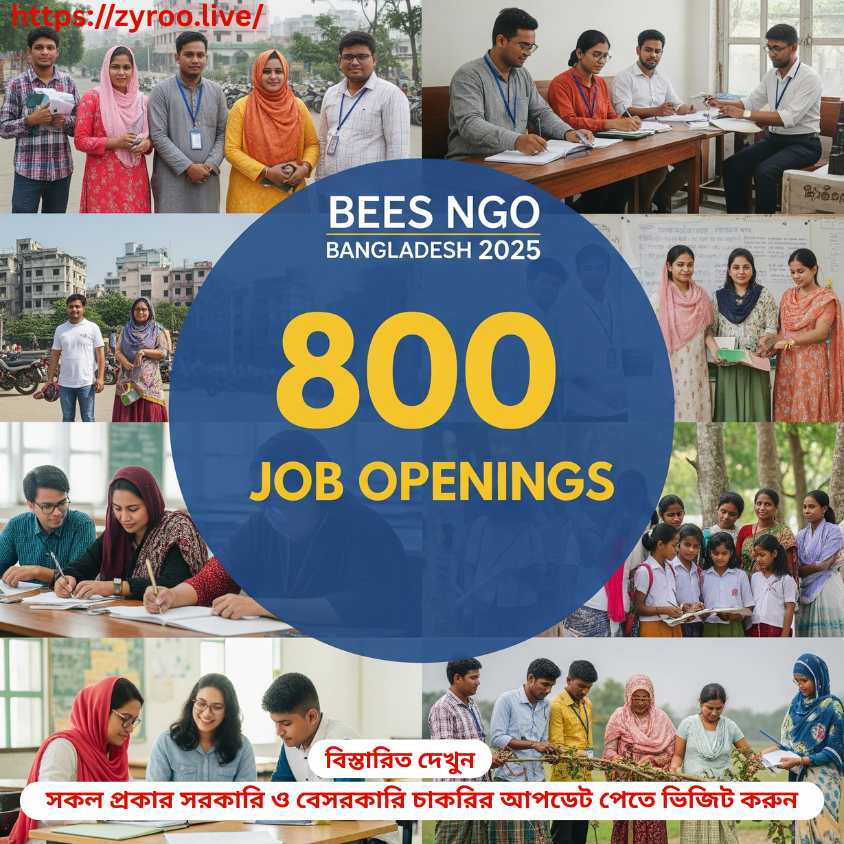 ৮০০টি পদে বিজ এনজিও নিয়োগ বিজ্ঞপ্তি ২০২৫ | Bees NGO Job Circular 2025